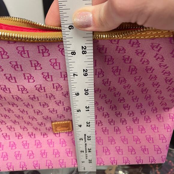 Dooney & Bourke Pink Hobo Monogram Canvas Shoulder Bag Pink Logo - Picture 11 of 13